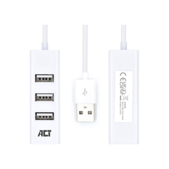 ACT AC6200 interface hub USB 2.0 480 Mbit/s Wit