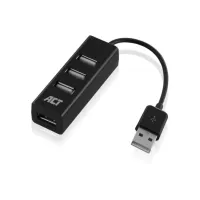 ACT AC6205 interface hub USB 2.0 480 Mbit/s Zwart