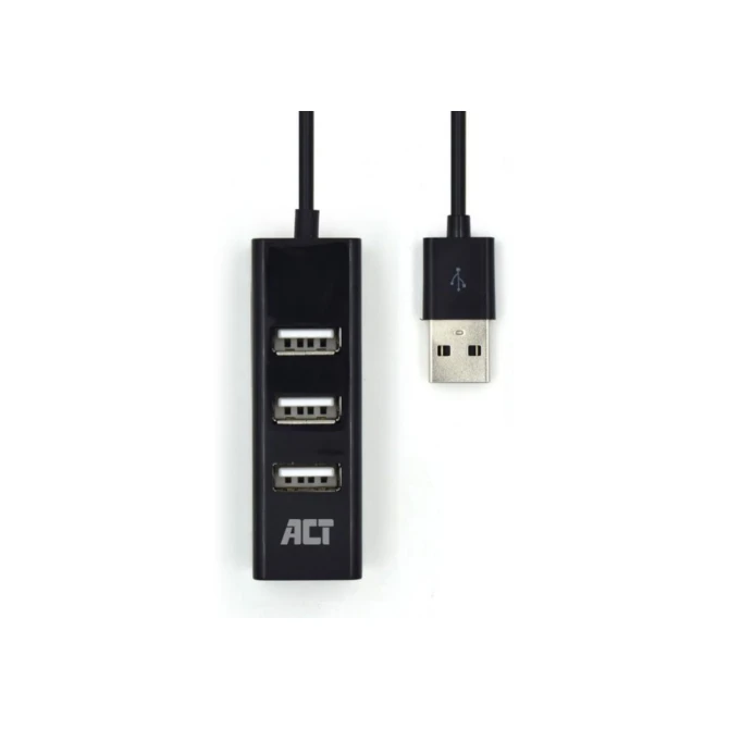 ACT AC6205 interface hub USB 2.0 480 Mbit/s Zwart