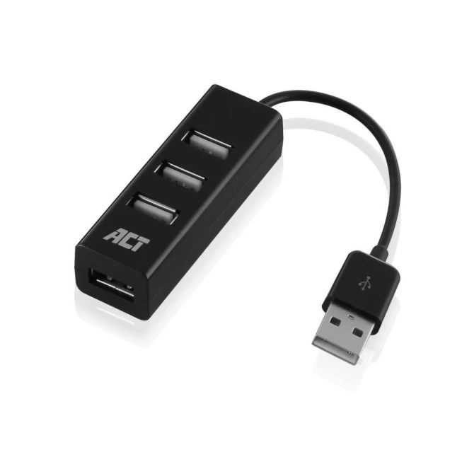 ACT AC6205 interface hub USB 2.0 480 Mbit/s Zwart