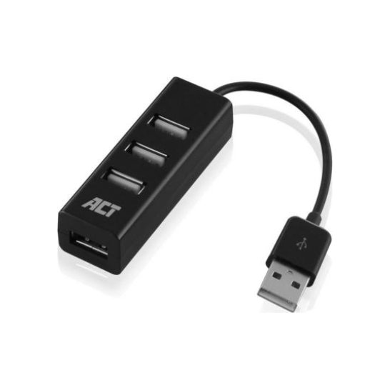 ACT AC6205 interface hub USB 2.0 480 Mbit/s Zwart ACT AC6205 interface hub USB 2.0 480 Mbit/s Zwart