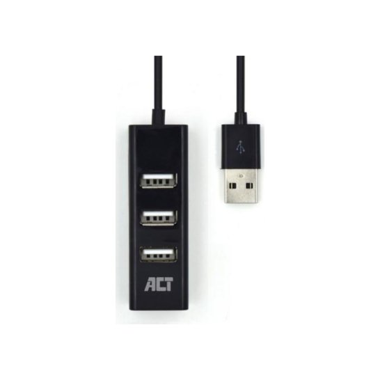 ACT AC6205 interface hub USB 2.0 480 Mbit/s Zwart ACT AC6205 interface hub USB 2.0 480 Mbit/s Zwart