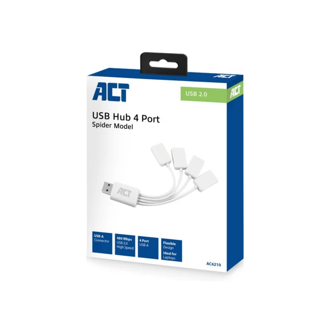ACT AC6210 | Interface Hub | USB 3.2 Gen 1 (3.1 Gen 1) Type-A | 480 Mbit/s | Wit
