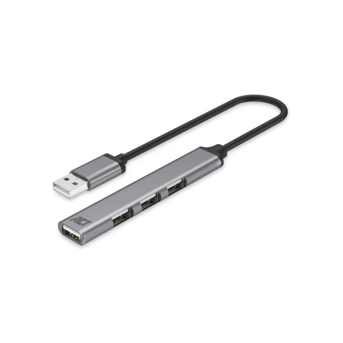 ACT AC6225 interface hub USB 2.0 480 Mbit/s Grijs