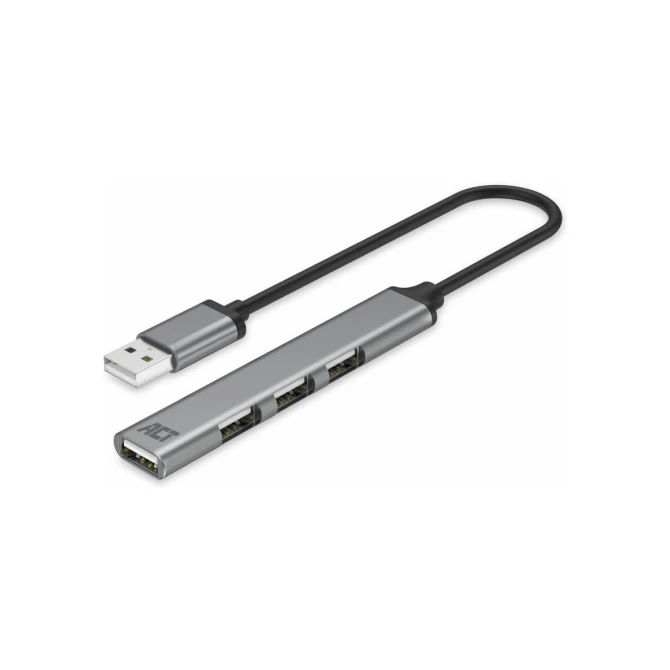 ACT AC6225 interface hub USB 2.0 480 Mbit/s Grijs