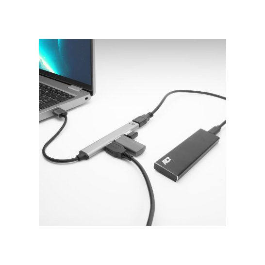ACT AC6225 interface hub USB 2.0 480 Mbit/s Grijs