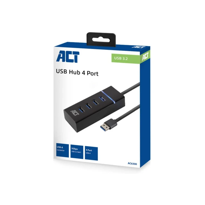 ACT AC6300 interface hub USB 3.2 Gen 1 (3.1 Gen 1) Type-A 50