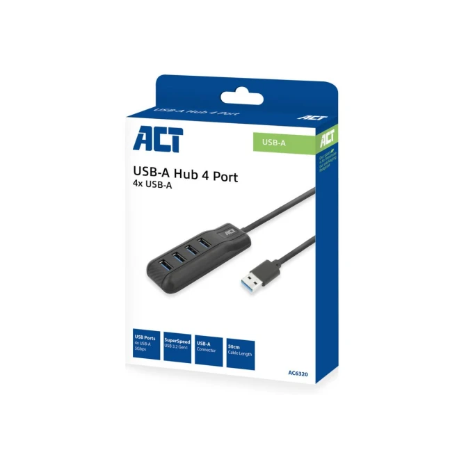 ACT USB 3.2 Gen 1 (3.1 Gen 1) Type-A 5000 Mbit/s Zwart