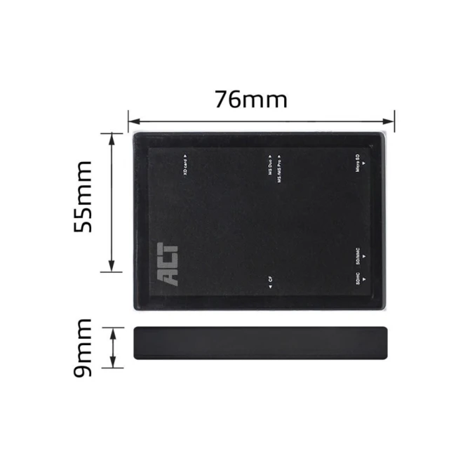 ACT AC6370 geheugenkaartlezer USB 3.2 Gen 1 (3.1 Gen 1) Type
