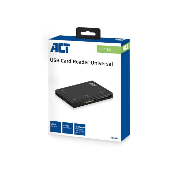 ACT AC6370 geheugenkaartlezer USB 3.2 Gen 1 (3.1 Gen 1) Type