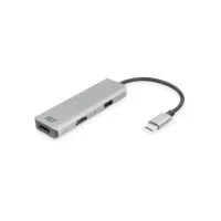 ACT laptop dock & Bedraad USB 3.2 Gen 1 Type-C Zwart, Grijs