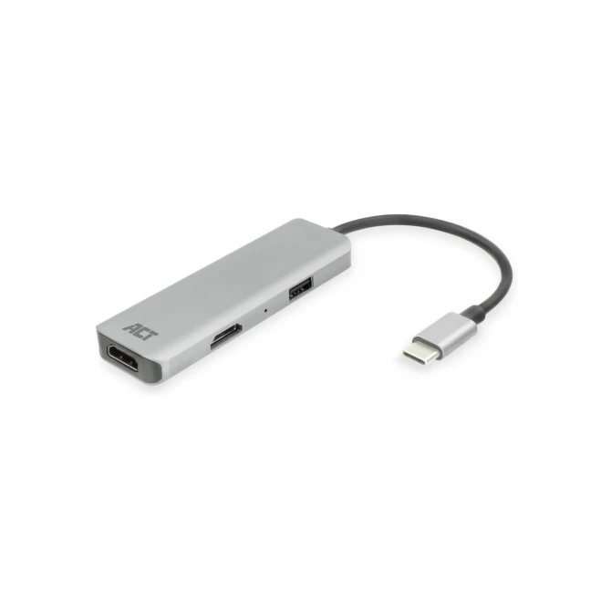 ACT laptop dock & Bedraad USB 3.2 Gen 1 Type-C Zwart, Grijs