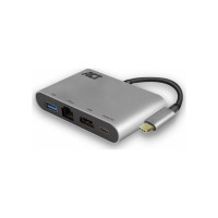 ACT AC7040 USB-C naar HDMI multi port adapter met ethernet