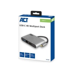 ACT AC7040 USB-C naar HDMI multi port adapter met ethernet