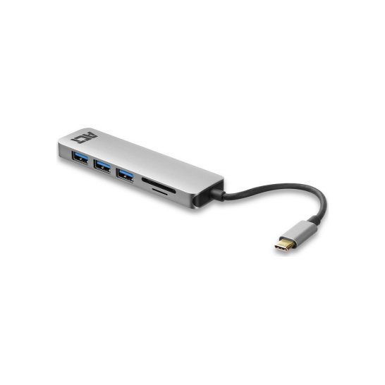 ACT AC7050 3-Poorts USB-C 3.2 Gen1 (USB 3.0) Hub met kaartle