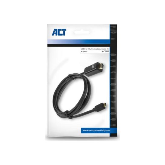 ACT AC7315 video kabel adapter 2 m USB Type-C HDMI Type A (S ACT AC7315 video kabel adapter 2 m USB Type-C HDMI Type A (S