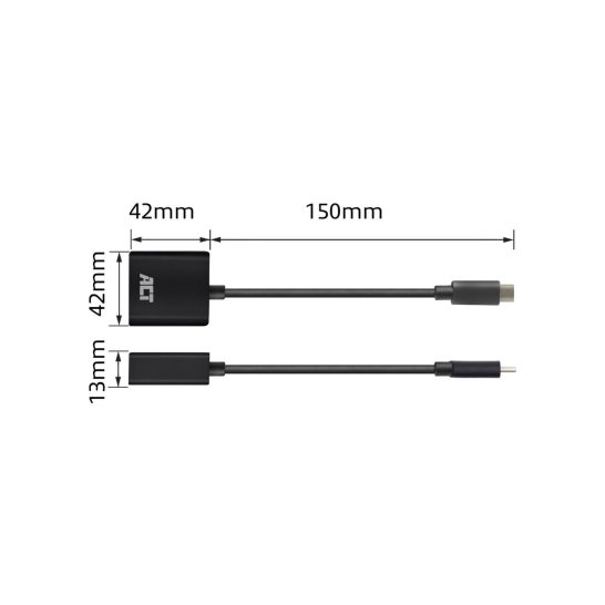 ACT AC7320 video kabel adapter 0,15 m USB Type-C DisplayPort ACT AC7320 video kabel adapter 0,15 m USB Type-C DisplayPort