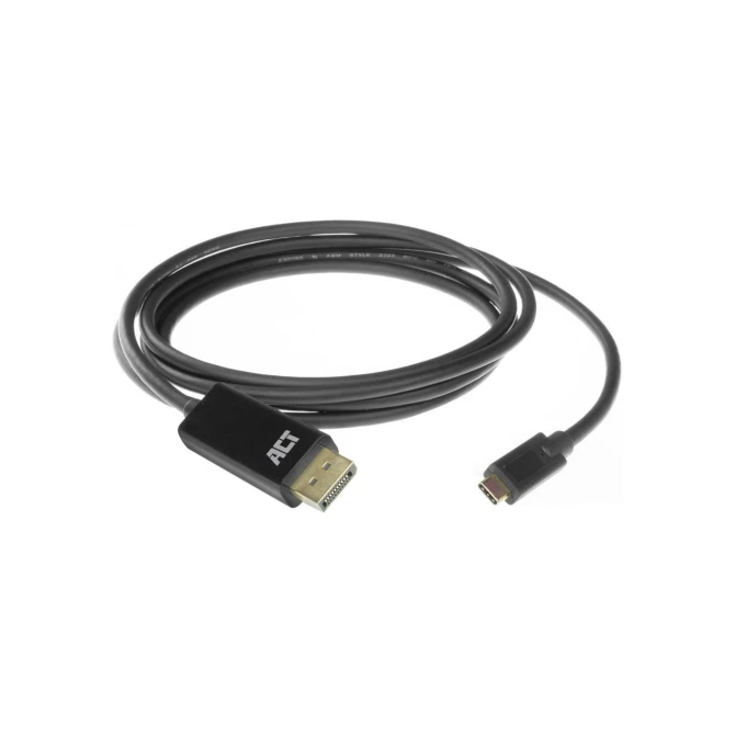 ACT AC7325 video kabel adapter 2 m USB Type-C DisplayPort Zw