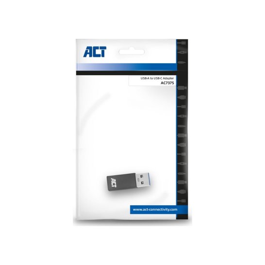 ACT AC7375 tussenstuk voor kabels USB Type-C USB Type-A Grij
