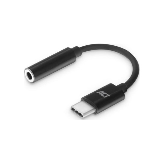 ACT AC7380 audio kabel 0,11 m 3.5mm USB Type-C Zwart ACT AC7380 audio kabel 0,11 m 3.5mm USB Type-C Zwart