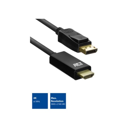 ACT AC7550 video kabel adapter 1,8 m DisplayPort HDMI Type A ACT AC7550 video kabel adapter 1,8 m DisplayPort HDMI Type A