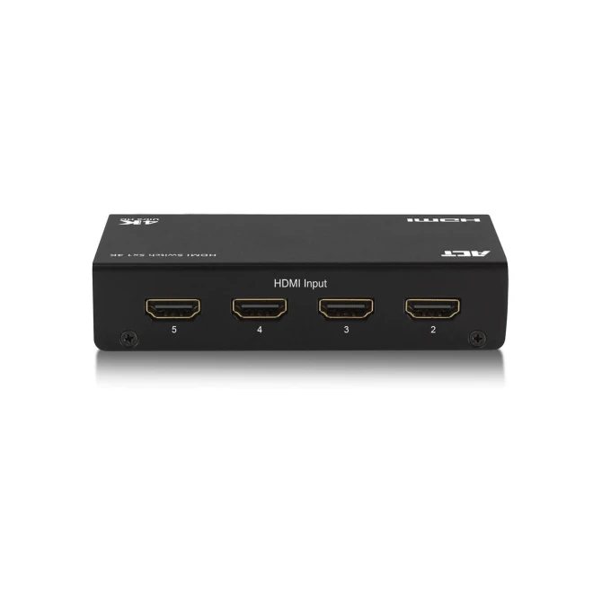 ACT AC7840 HDMI Switch | 5 Ingangen | 1 Uitgang | 4K @ 30Hz | Inclusief Afstandsbediening