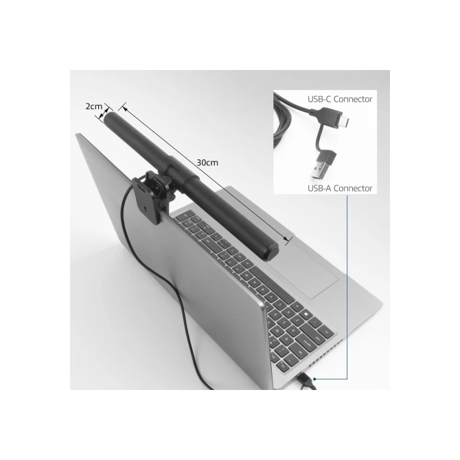 ACT AC8050 | Clip-on Laptop LED-lamp | Dimbaar | Voeding via USB
