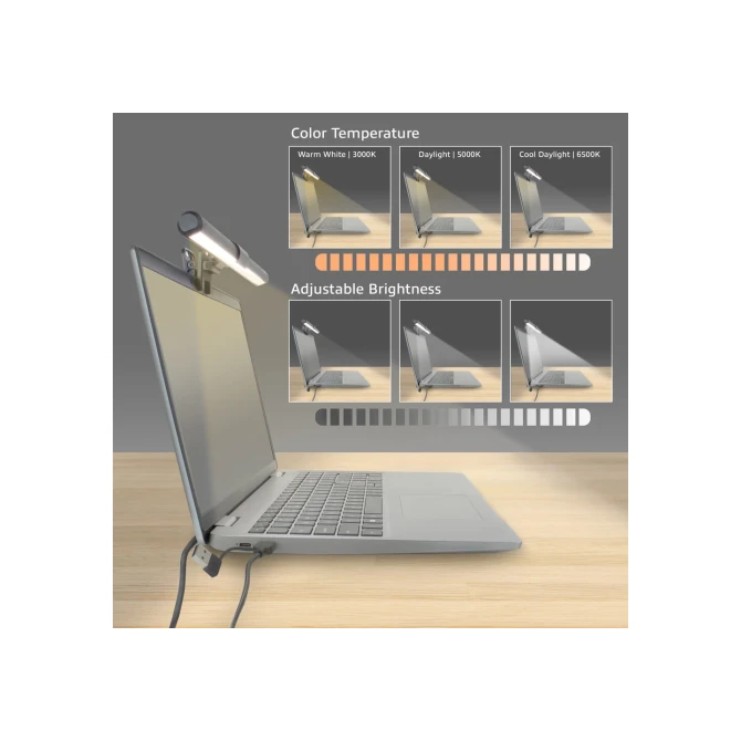 ACT AC8050 | Clip-on Laptop LED-lamp | Dimbaar | Voeding via USB