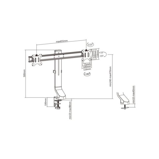 ACT AC8322 flat panel bureau steun 68,6 cm (27 ACT AC8322 flat panel bureau steun 68,6 cm (27