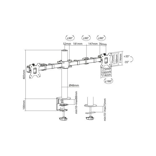 ACT AC8326 flat panel bureau steun 81,3 cm (32