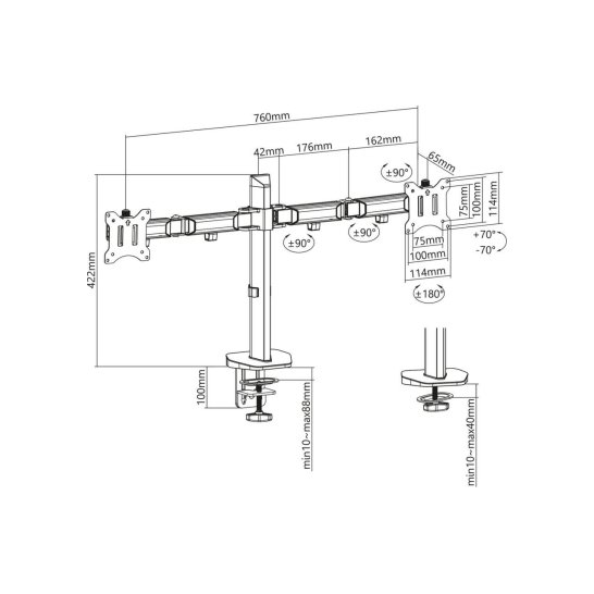 ACT AC8336 flat panel bureau steun 81,3 cm (32