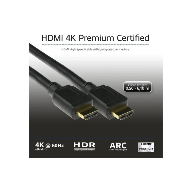 ACT AK3943 | 1,5 m HDMI Kabel | HDMI Type A naar Type A | Zwart