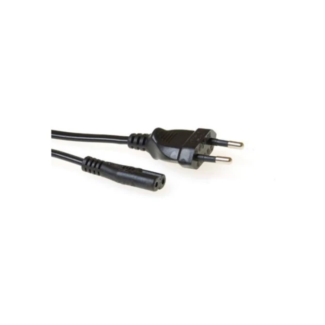 ACT AK5020 | 1,5 m Stroomkabel (2-pin) | Euro Male (CEE 7/16) naar C7 Female | Zwart