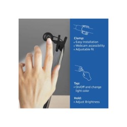 ACT Clip-on laptop ledlamp, dimbaar, voeding via USB