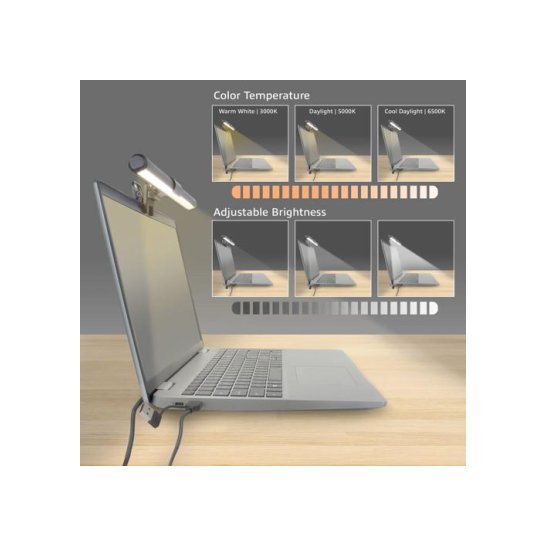 ACT Clip-on laptop ledlamp, dimbaar, voeding via USB ACT Clip-on laptop ledlamp, dimbaar, voeding via USB
