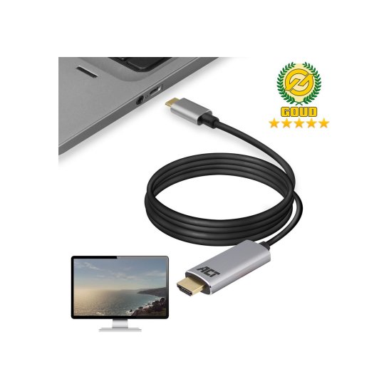 ACT Converter USB-C - HDMI male 1.8 Meter, 4K, metal housing