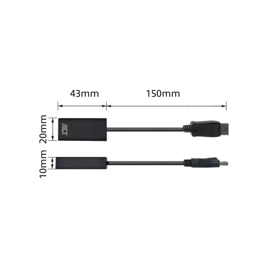 ACT DisplayPort naar HDMI female adapter, 4K, 0.15M