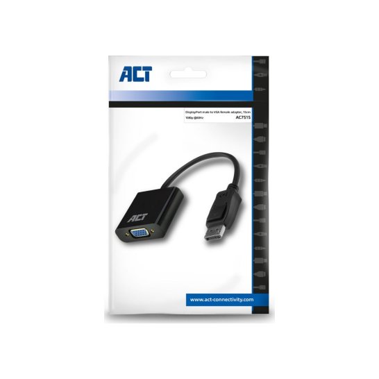 ACT DisplayPort naar VGA female adapter, Zip Bag