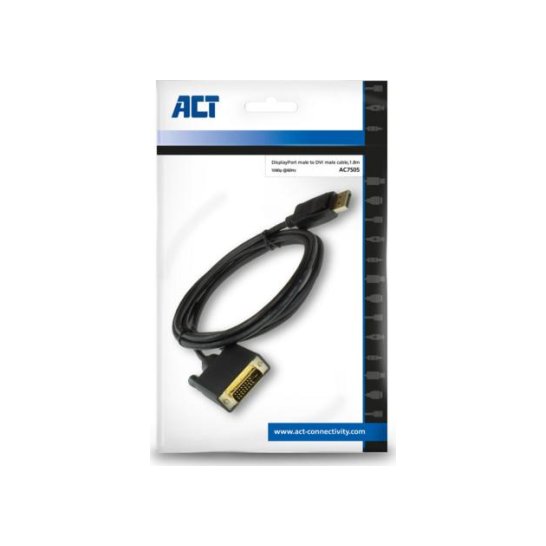 ACT Displayport - DVI M/M 1.8M ACT Displayport - DVI M/M 1.8M