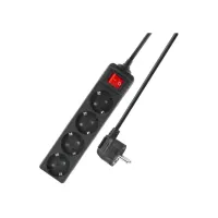 ACT Stekkerdoos met lichtgevende schakelaar, 4 sockets, 2 m,
