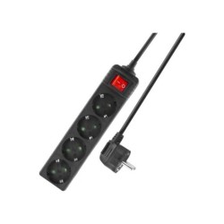 ACT Stekkerdoos met lichtgevende schakelaar, 4 sockets, 2 m,