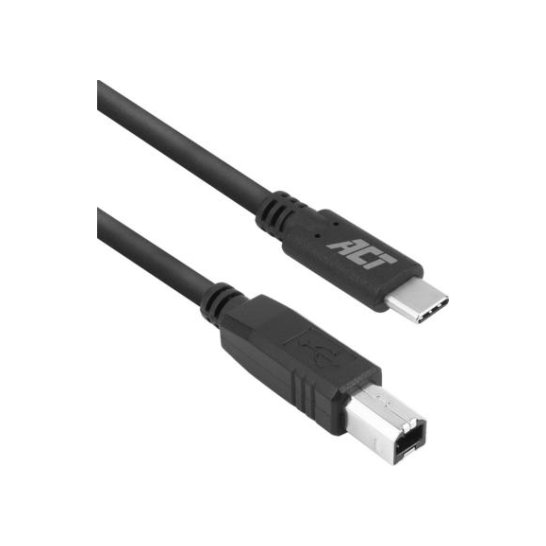 ACT USB 2.0 kabel, USB-C naar USB-B, 1,8 meter ACT USB 2.0 kabel, USB-C naar USB-B, 1,8 meter