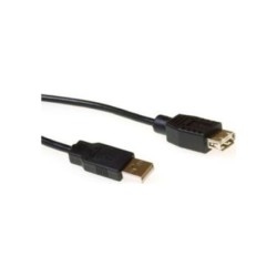 ACT USB 2.0 verlengkabel USB A male - USB A female zwart ACT USB 2.0 verlengkabel USB A male - USB A female zwart