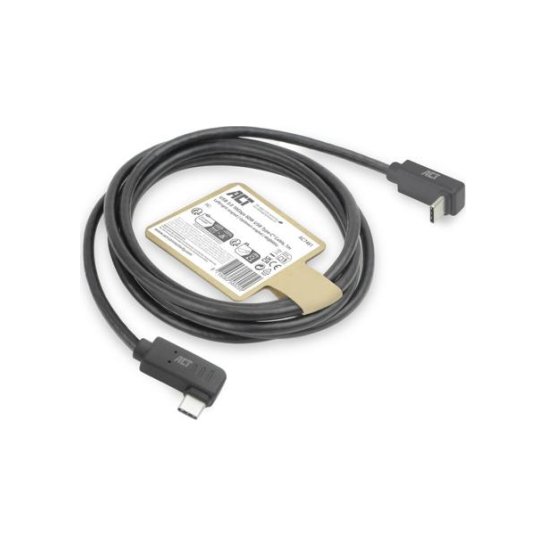 ACT USB 3.0 10Gbps 60W USB Type-C (haaks links/rechts) naar ACT USB 3.0 10Gbps 60W USB Type-C (haaks links/rechts) naar