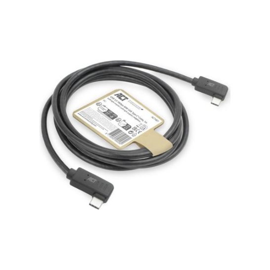 ACT USB 3.0 10Gbps 60W USB Type-C (haaks links/rechts) naar ACT USB 3.0 10Gbps 60W USB Type-C (haaks links/rechts) naar