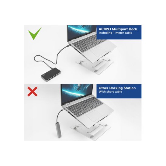 ACT USB-C 4K MST dockingstation voor 2 HDMI-monitoren, Ether