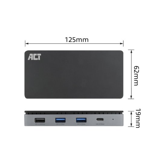 ACT USB-C 4K MST dockingstation voor 2 HDMI-monitoren, Ether