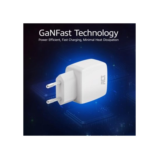 ACT USB-C Lader 35W met Power Delivery PPS en GaNFast ACT USB-C Lader 35W met Power Delivery PPS en GaNFast