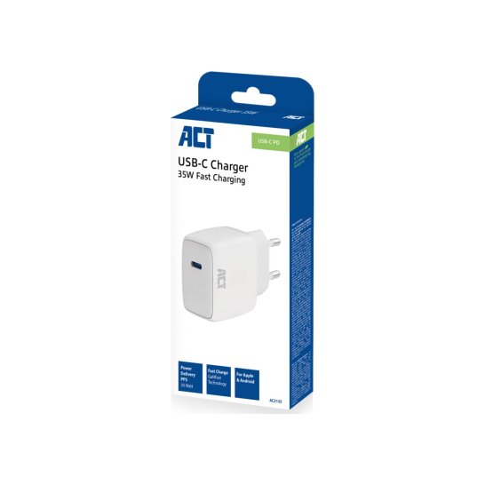 ACT USB-C Lader 35W met Power Delivery PPS en GaNFast