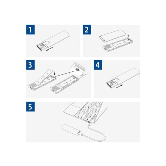 ACT USB-C M.2 NVMe / PCIe SSD Behuizing, tool-free ACT USB-C M.2 NVMe / PCIe SSD Behuizing, tool-free